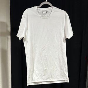 BYLT White Split Hem Short Sleeve Athletic Shirt Men's Size Medium